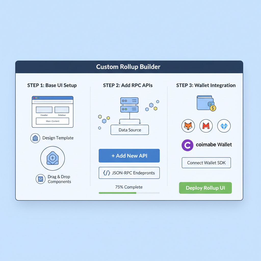 custom rollup builder UI adding RPC APIs and wallet integrations