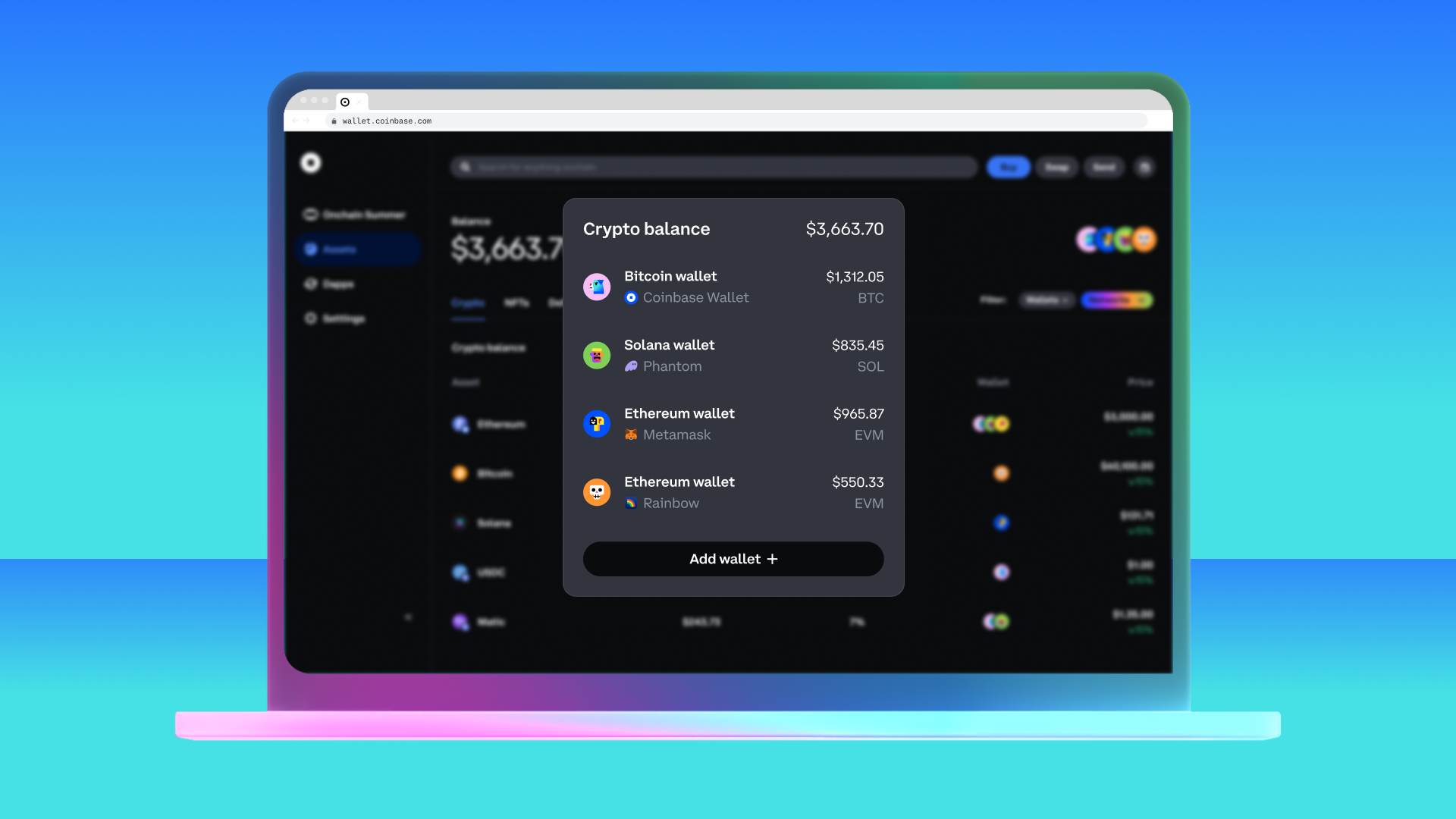multi-wallet blockchain user interface