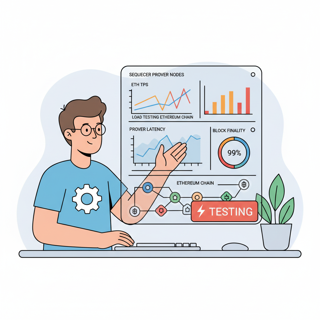 engineer testing sequencer prover nodes dashboard graphs load testing Ethereum chain