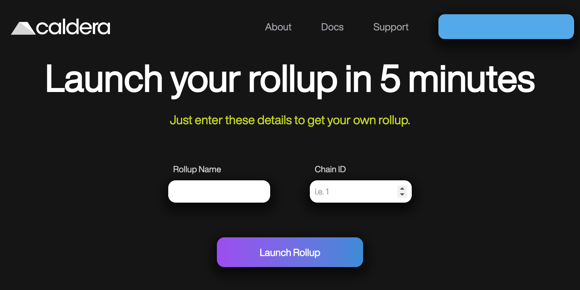 Developer using a no-code dashboard to deploy a custom blockchain rollup appchain